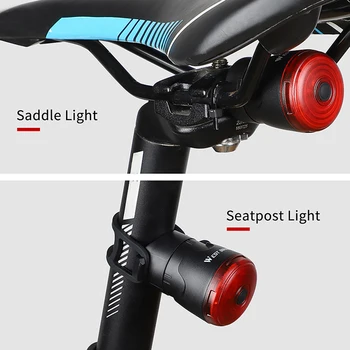 WEST BIKE Biciclete Inteligent de iluminare din Spate Auto Start/Stop de Frână de Detectare IPx6 Impermeabil USB de Încărcare Ciclism Far Bicicleta cu LED Lumina