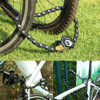 WEST BIKE Biciclete Pliabile de Blocare din Aliaj Lanț Anti-Furt Blocare rezistent la apa Anti-forfecare Securitate Accesorii pentru Biciclete MTB Biciclete Rutier de Blocare