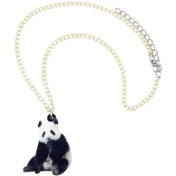 WEVENI Acrilice Fericit Chineză Panda Colier Pandantiv Lanț Cravată Anime Bijuterii Pentru Femei, Fete Ieftine Copil Cadou Bijoux en-Gros