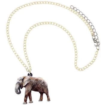 WEVENI Acrilice Fericit de Veghe Elefant Pandantiv Colier Lanț Cravată African Jungle Animal Bijuterii Pentru Femei, Fete Partid en-Gros
