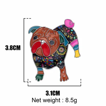 WEVENI Aliaj de Email Unice Pug Câine Broșe Haine de Moda Eșarfă Pin Moda Companie de Bijuterii Pentru Femei și Fete Cadou Decor