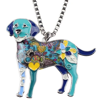 WEVENI Aliaj Email Câine Labrador Pandantiv Colier Guler de Moda Animalelor de Bijuterii Pentru Femei, Fete Iubitorii de animale de Companie Accesorii Cadou Nou