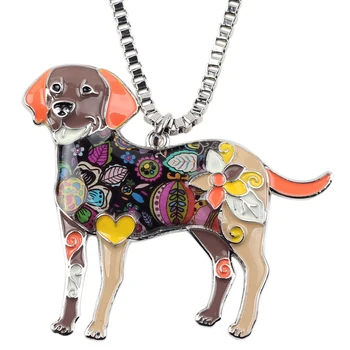 WEVENI Aliaj Email Câine Labrador Pandantiv Colier Guler de Moda Animalelor de Bijuterii Pentru Femei, Fete Iubitorii de animale de Companie Accesorii Cadou Nou