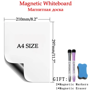 Whiteboard Magnetic Uscat Șterge Bord De Perete Alb Bord Magnet De Frigider Autocolante Scris De Predare Copilul Desen Memo Calendar A4