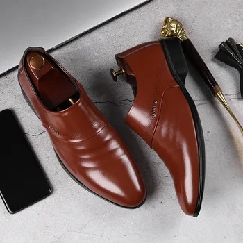 Whoholl de Afaceri de Moda Rochie de Bărbați Pantofi 2020 Nou din Piele Clasice Costume pentru Bărbați Pantofi de Moda Alunecare Pe Pantofi Oxfords Barbati 48