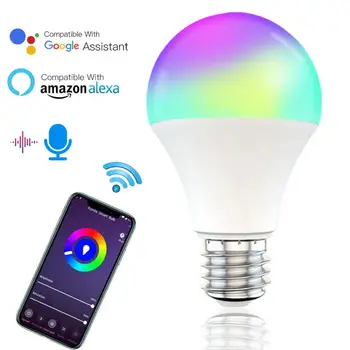 Wifi inteligent Bec Estompat 15W E27 B22 RGB+CCT Inteligent Lampa de Noapte Lumina de Lucru Cu Amazon Alexa/Google WiFi Acasă Inteligent Bec