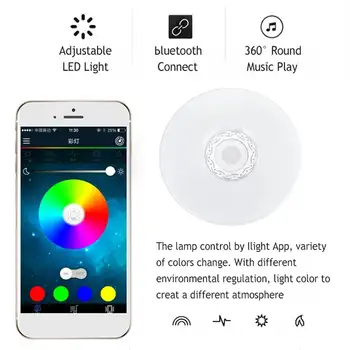 Wifi RGB Reglabile Muzica Lumini Plafon de la Distanță și de Control APP LED Lampă de Plafon Difuzor bluetooth Acasă, corp de Iluminat