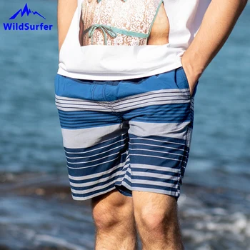 WildSurfer 2019 Bărbați Pantaloni de Plajă Uscat Rapid Costume de baie, pantaloni Scurți pentru Plus Dimensiune Bermudas Surfing, Înot Dungi Mens pantaloni Scurți Atletice SP83