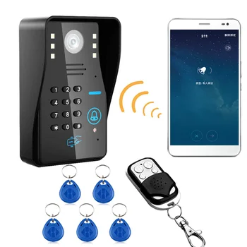Wireless IP, WIFI RFID Parola Video Ușa Telefon, Sonerie, Interfon Sistem de Viziune de Noapte rezistent la apa Sistem de Control Acces
