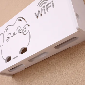 Wireless Router Wifi raft Cutie de Depozitare din PVC panou de Raft Agățat de Perete Plug Bord Suport Cablu de Depozitare Organizator Decor Acasă 3 Dimensiuni