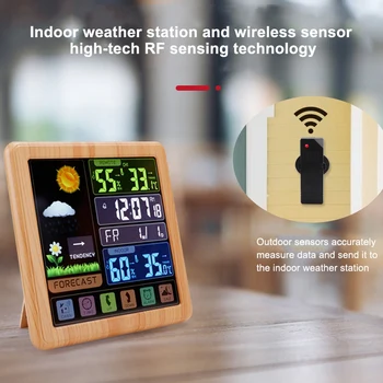 Wireless Vreme Ceas Multifunctional Color Ecran Ceas Creative Acasă Ecran Tactil Termometru si Higrometru Ceas Deșteptător