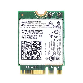 Wireless Wifi Card pentru HP SPS 806723-001 Intel Dual Band Wireless-AC 3165 3165ac 3165NGW WIFI, Bluetooth 4.0 unitati solid state card 802.11 AC