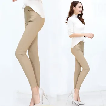 WKOUD Supradimensionarea Femei de Înaltă Talie Pantaloni de Creion Culori Bomboane Skinny Stretch Pantaloni Cu Buzunare Pantaloni Casual, Jambiere P8935