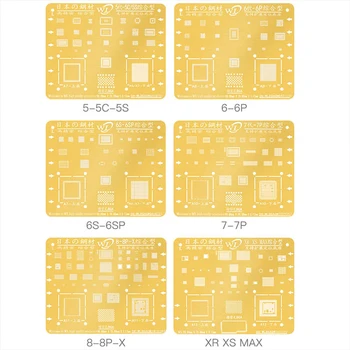 WL Aur BGA Reballing Matrita pentru iPhone 5 5C 5S 6 6P 6S 6SP 7 7P 8 8P X XR XS MAX Placa de baza de Reparații Tin de Plantare Șablon