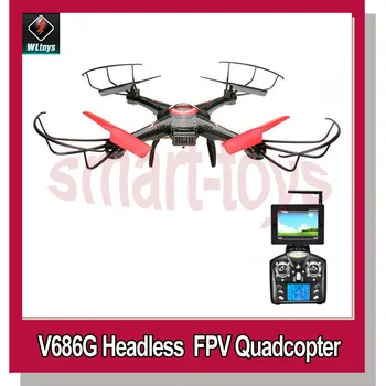 WLToys V686G Quadcopter cu 3pcs Baterii Suplimentare FPV 5.8 G fara cap Modul de Drone cu 2MP HD Camera Monitor DV686 Elicopter