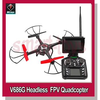 WLToys V686G Quadcopter cu 3pcs Baterii Suplimentare FPV 5.8 G fara cap Modul de Drone cu 2MP HD Camera Monitor DV686 Elicopter
