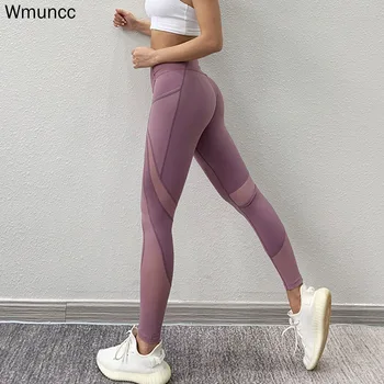 Wmuncc Plasă De Mozaic Sport, Jambiere Respirabil Execută Antrenament De Fitness Gymwear Talie Mare Yoga Pant Burtica Control Activewear