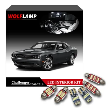 Wolflamp 12buc Super-Luminos LED-uri Albe Lumini Auto de Interior Pentru 2008-2016 Dodge Challenger Harta Lumină plafonieră inmatriculare Bec