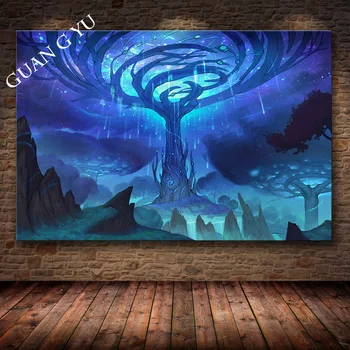 World of Warcraft Nostalgic Harta Joc Poster Pictura Decorativa Arta de Perete panza pictura poze de perete pentru camera de zi Poster