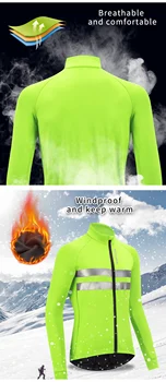 WOSAWE de Iarnă Bărbați Ciclism Set de Sacou Vânt Impermeabil Thermal Fleece Sport Biciclete Pantaloni Pantaloni de MTB de Îmbrăcăminte