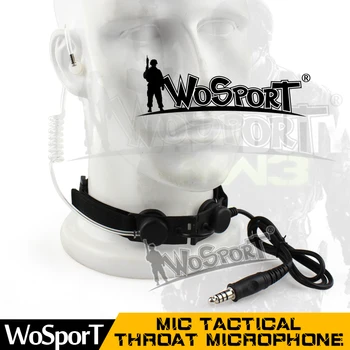 WoSporT Tactice Gât de Căști cu Microfon PTT Radio Portabil Microfon cu fixare pe gât pentru Vânătoare Casca de Comunicare