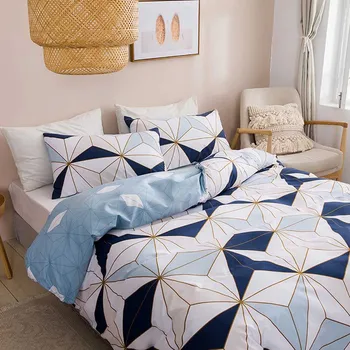 WOSTAR de Lux set de lenjerie de pat king size, textile de casa Microfibră de geometrie model quilt set de acoperire și față de pernă decor cameră