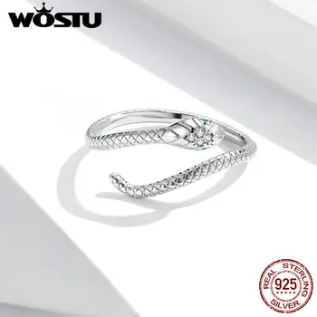 WOSTU 925 sterling silver Snake geometrice de deschidere inel reglabil moda dinamic dulce rafinat bijuterii ED880