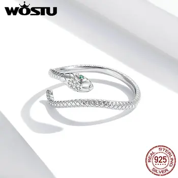 WOSTU 925 sterling silver Snake geometrice de deschidere inel reglabil moda dinamic dulce rafinat bijuterii ED880