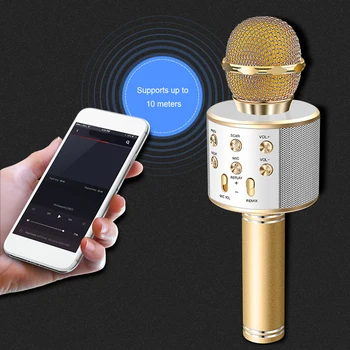 WS858 Wireless Usb Microfon Condensator Profesional Karaoke Microfon Bluetooth Suport Radio Mikrofon Studio Studio de Înregistrare