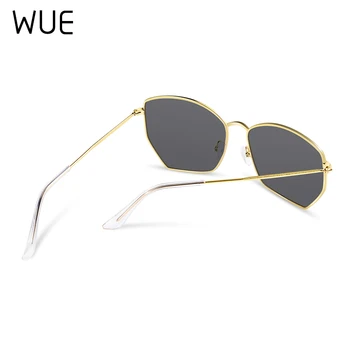 WUE Poligon Clar Pătrat ochelari de Soare pentru Femei Brand de Moda de Design Lady Vintage din Metal Supradimensionate Cadru Simplu Ochelari de Soare Femei UV400
