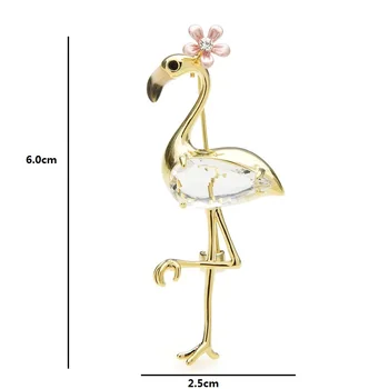 Wuli&copilul de Cristal Pasarea Flamingo Broșe Pentru Femei Email Poartă Flori Bird Petrecere Casual, de Birou, Ace de Brosa, Cadouri de