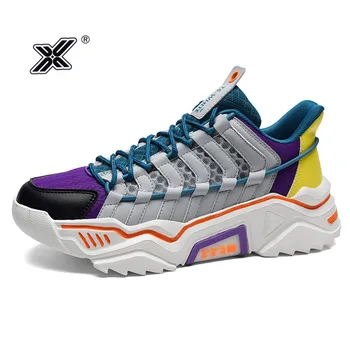 X de Brand Toamna Noua Moda Indesata Adidași Bărbați Non-Alunecare Platforma Barbati Pantofi Casual Hip hop Colorate Adidași Bărbați Pereche de Pantofi