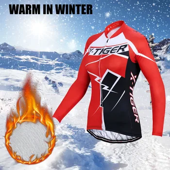 X-Tigru Femei Thermal Fleece Ciclism Set de Iarna calduroasa cu Maneci Lungi cu Bicicleta Ciclism Jersey Set MTB Uniformă Haine Bicicleta Jersey