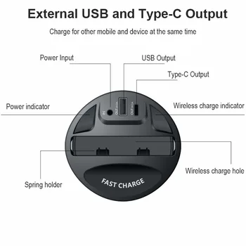 X9 Masina Încărcător Wireless QI Cupa Cradle Dock pentru iPhone 11 Pro MAX Samsung 10W Rapid fără Fir Încărcător de Mașină Cupa Extern USB de Tip C