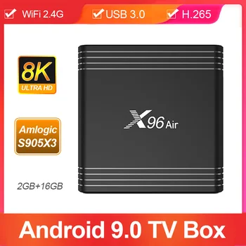 X96 Aer Android 9.0 TV BOX Amlogic S905X3 Quad Core Full HD 3D, HDMI 2.0 2.4 GWifi Smart TV BOX 8K Media Player X96 Aer PK X96 MAX