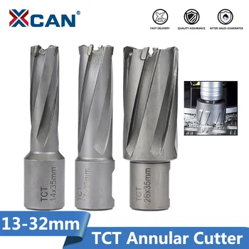 XCAN TCT Inelar Cutter 13/14/16/17/18/26/32mm Magnetic Burghiu Coadă Weldon Hollow Core Drill Bit