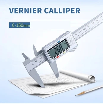 XEAST 6-Inch 150mm Fibra de Carbon Electronice Digitale Șubler cu Vernier Micrometru Instrument de Măsurare Digitale Conducător