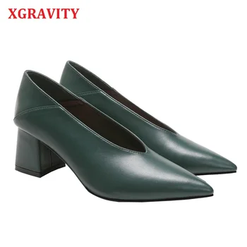 XGRAVITY 2021 Noi Subliniat de la Picior Toc Indesata Femei Pantofi Confortabil Doamnelor V Taie Designer de Moda Pantofi de Seara Elegante, Pantofi A246