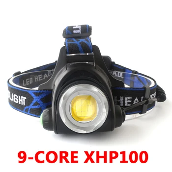 XHP100 Cele mai Strălucitoare Led-uri Far cu Zoom Comutator Senzor Cap Lanterna Torch Lampă Faruri Usb Reîncărcabilă pentru Camping