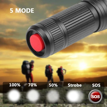 XHP50.2 4-core de Înaltă Calitate Led-uri Tactiacl Lanterna Ultra Luminoase rezistent la apa Lanterna cu Zoom 5 Moduri 18650 Acumulator 26650 Felinar