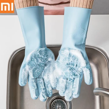 Xiaomi JJ Magic Silicon Mănuși de Curățare de Izolare non-alunecare de spălat Vase Mănușă față-verso Purtați Mănuși de Bucătărie Acasă