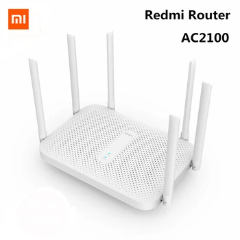 Xiaomi Redmi AC2100 Router Gigabit 2.4 G 5.0 Ghz, 128 Mb Ram 2033Mbps Wifi Router Wireless Repeater 6 Antene High Gain mai Larg