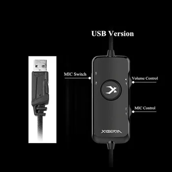 Xiberia V20 USB 7.1 Surround Sound Headset Bass cu Microfon LED-uri de Jocuri de noroc Căști Pentru Gamer Calculator, Laptop, PC, Mac