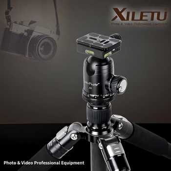 XILETU L334C+J2 Profesionale de Lux din Fibra de Carbon Kit Trepied cu 33mm Diametru Max Tub/ 20 kg Capacitate de Încărcare/Inaltime de pana la 185CM