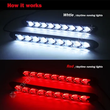 XINFOK din Plastic rezistent la apa 12V Super-Luminos LED-uri Lumini de Zi Universale Modele Auto Lumina de Zi DRL