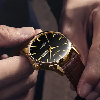XINQITE Oficial Bărbați Ceasuri 2020 brand de lux Ceasuri Cuarț Moda din Piele Impermeabil Ceas pentru domn Studenți