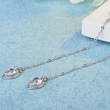 XIYANIKE Argint 925 Preveni Alergie Bijuterii pentru Femei, Nunta Cuplu coreean Fermecător Tassel Cercei Lungi