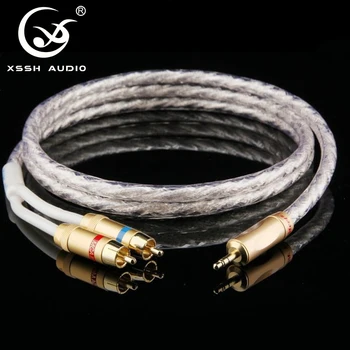 XSSH Audio Stereo 3,5 mm-2 RCA MCA lotus Cablu rândul dublu de lotus linie audio aux masina digital cablu de 3,5 mm conexiune de telefon mobil