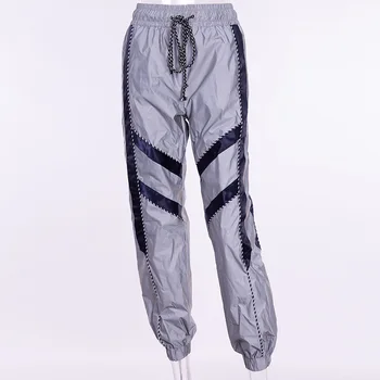 XUANSHOW Reflectorizante Trening pentru Femei de Moda Topuri de Cultură Hanorac + Pantaloni Lungi 2 Bucata Set Stripe Jogger Pants Seturi de Haine