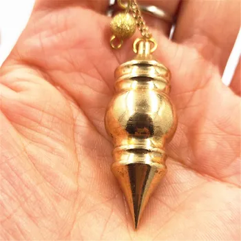Ya.x Metal Cupru Oculte Vindecare Piramida Reiki Pendul Pandantiv Farmece Chakra Amuleta Chrome de aur de Moda Europene Cu Lanț